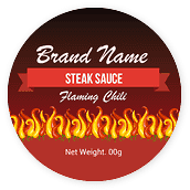 Flaming Chili Jar Lid Labels