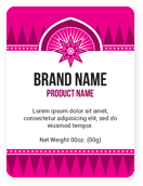 Fancy Ribbon Triangles  Packaging Labels